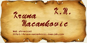 Kruna Macanković vizit kartica